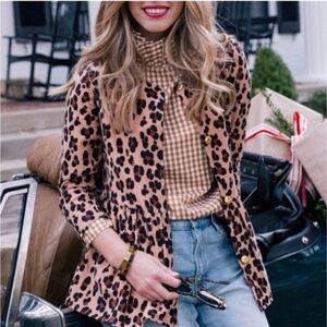 EUC Elizabeth Wilson Designs Leopard Print Button-Up Jacket XL